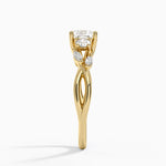 Willow Three Stone Diamond Ring (1/3 ct. tw.) Yellow Gold 18k Cushion Engagement Ring