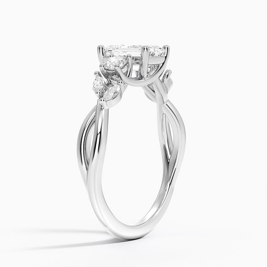 Willow Three Stone Diamond Ring (1/3 ct. tw.) Platinum Emerald Engagement Ring