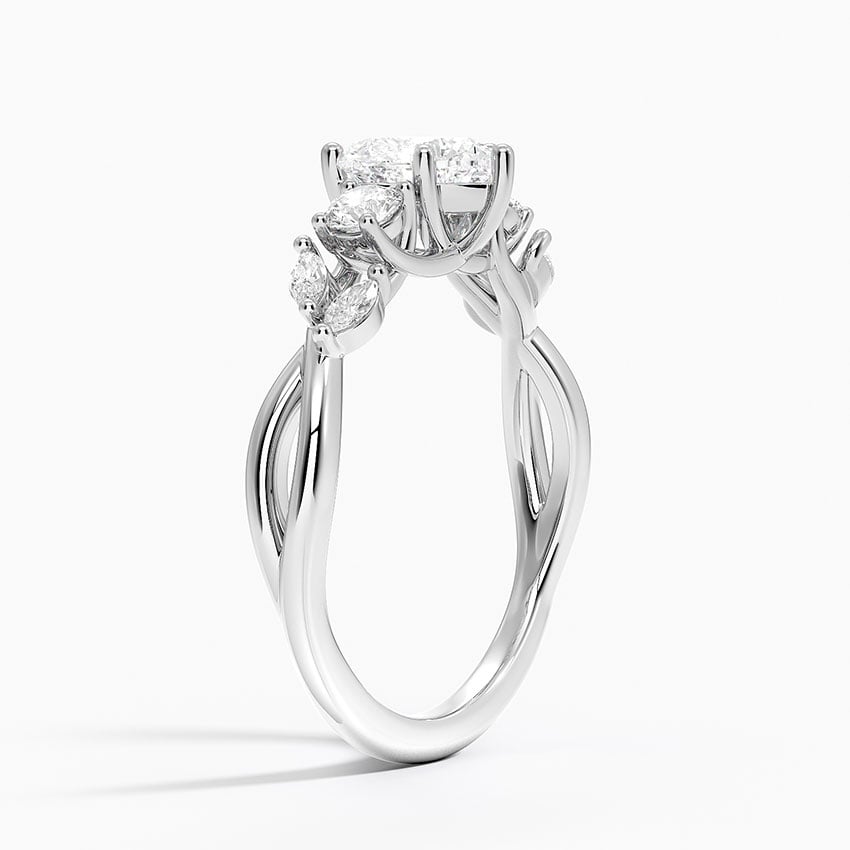 Willow Three Stone Diamond Ring (1/3 ct. tw.) Platinum Heart Engagement Ring