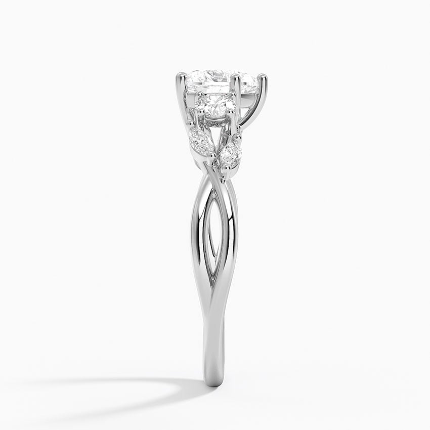 Willow Three Stone Diamond Ring (1/3 ct. tw.) Platinum Heart Engagement Ring