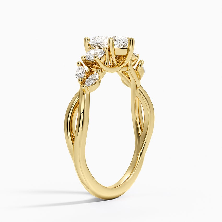 Willow Three Stone Diamond Ring (1/3 ct. tw.) Yellow Gold 18k Heart Engagement Ring