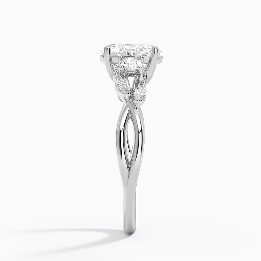Willow Three Stone Diamond Ring (1/3 ct. tw.) Platinum Oval Engagement Ring