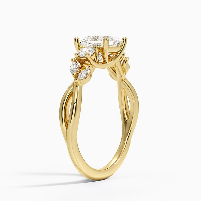 Willow Three Stone Diamond Ring (1/3 ct. tw.) Yellow Gold 18k Princess Engagement Ring