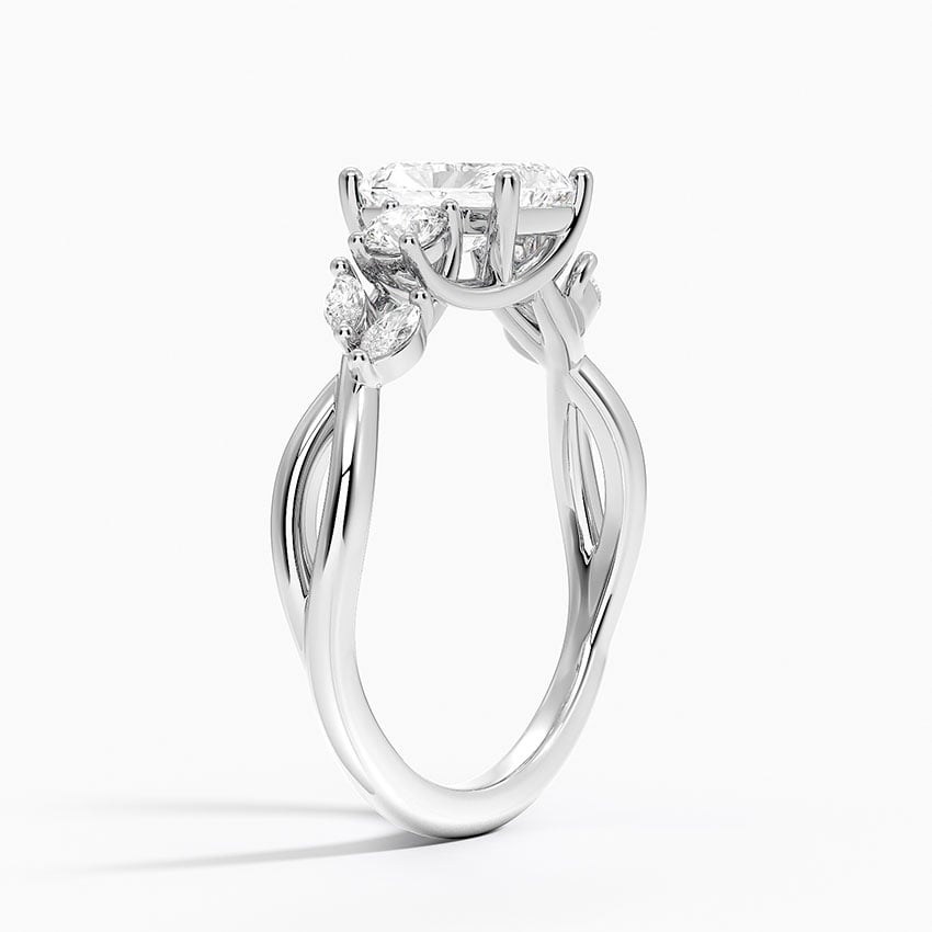 Willow Three Stone Diamond Ring (1/3 ct. tw.) Platinum Radiant Engagement Ring