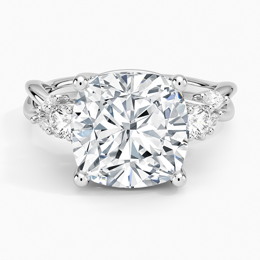 Willow Three Stone Diamond Ring (1/3 ct. tw.) Platinum Cushion Engagement Ring