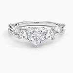 Willow Three Stone Diamond Ring (1/3 ct. tw.) Platinum Heart Engagement Ring