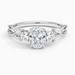 Willow Three Stone Diamond Ring (1/3 ct. tw.) Platinum Oval Engagement Ring