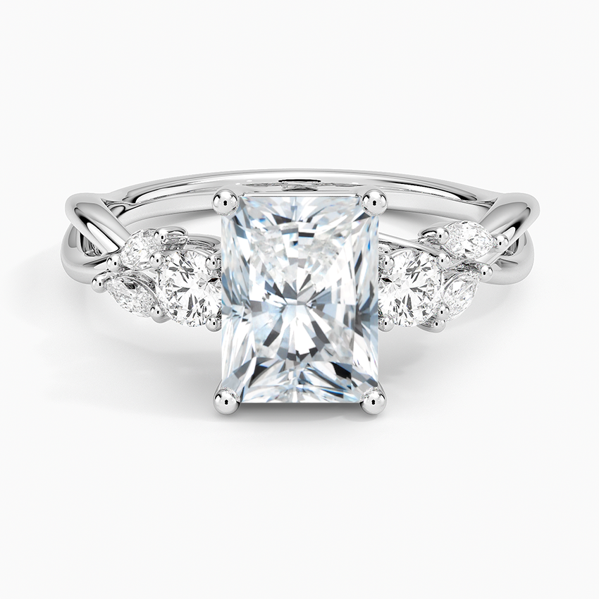 Willow Three Stone Diamond Ring (1/3 ct. tw.) Platinum Radiant Engagement Ring
