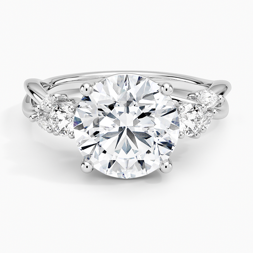 Willow Three Stone Diamond Ring (1/3 ct. tw.) Platinum Round Engagement Ring