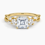 Willow Three Stone Diamond Ring (1/3 ct. tw.) Yellow Gold 18k Asscher Engagement Ring
