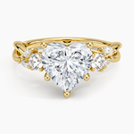 Willow Three Stone Diamond Ring (1/3 ct. tw.) Yellow Gold 18k Heart Engagement Ring