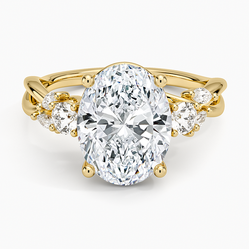 Willow Three Stone Diamond Ring (1/3 ct. tw.) Yellow Gold 18k Oval Engagement Ring