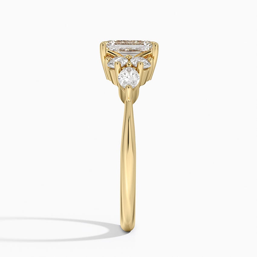 Luxe Nadia Diamond Ring Yellow Gold 18k Emerald Engagement Ring