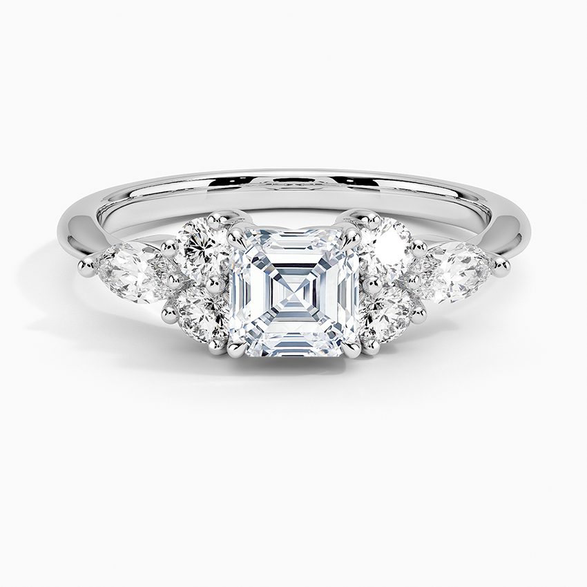 Luxe Nadia Diamond Ring Platinum Asscher Engagement Ring