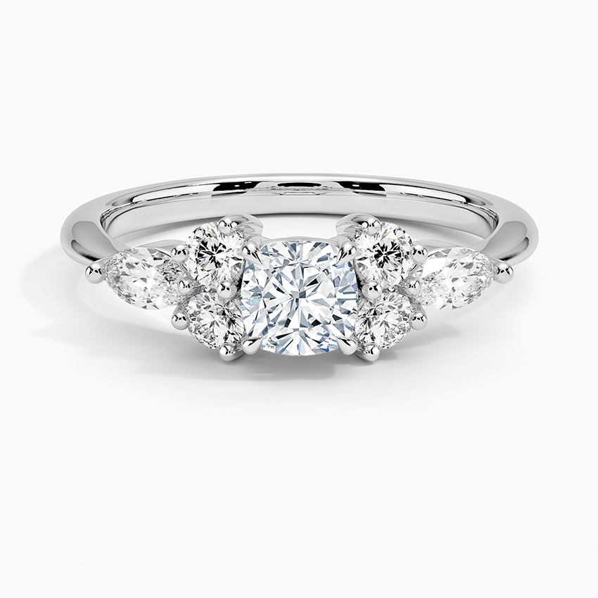 Luxe Nadia Diamond Ring Platinum Cushion Engagement Ring