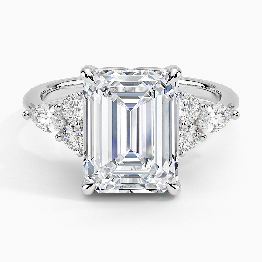 Luxe Nadia Diamond Ring Platinum Emerald Engagement Ring