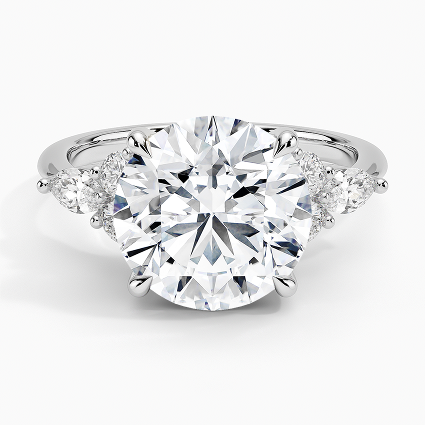 Luxe Nadia Diamond Ring Platinum Round Engagement Ring