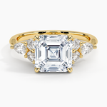 Luxe Nadia Diamond Ring Yellow Gold 18k Asscher Engagement Ring