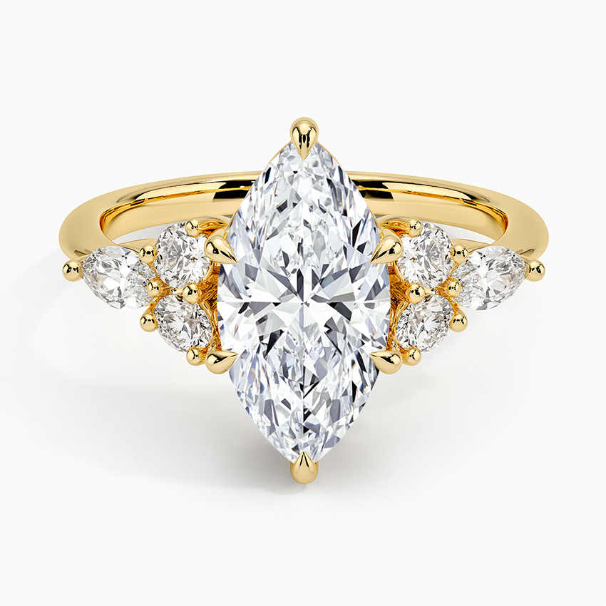 Luxe Nadia Diamond Ring Yellow Gold 18k Marquise Engagement Ring