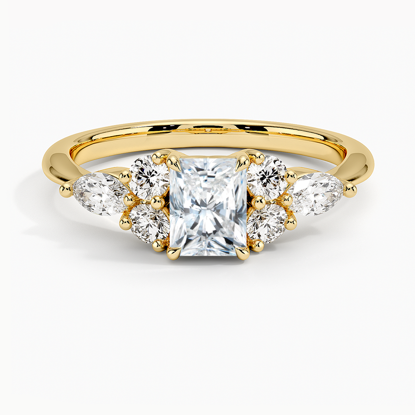 Luxe Nadia Diamond Ring Yellow Gold 18k Radiant Engagement Ring
