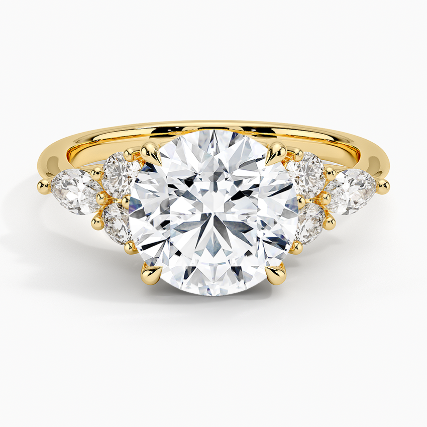 Luxe Nadia Diamond Ring Yellow Gold 18k Round Engagement Ring