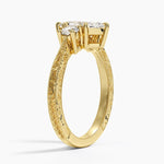 Elsie Three Stone Engraved Diamond Ring (1/3 ct. tw.) Yellow Gold 18k Marquise Engagement Ring