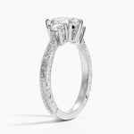 Elsie Three Stone Engraved Diamond Ring (1/3 ct. tw.) Platinum Pear Engagement Ring