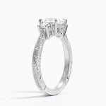 Elsie Three Stone Engraved Diamond Ring (1/3 ct. tw.) Platinum Princess Engagement Ring
