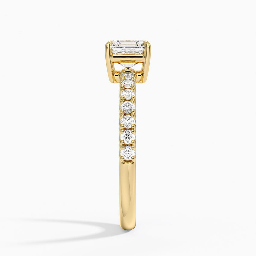 Dara Low-Profile Diamond Ring Yellow Gold 18k Asscher Engagement Ring