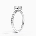 Dara Low-Profile Diamond Ring Platinum Cushion Engagement Ring