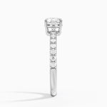 Dara Low-Profile Diamond Ring Platinum Cushion Engagement Ring