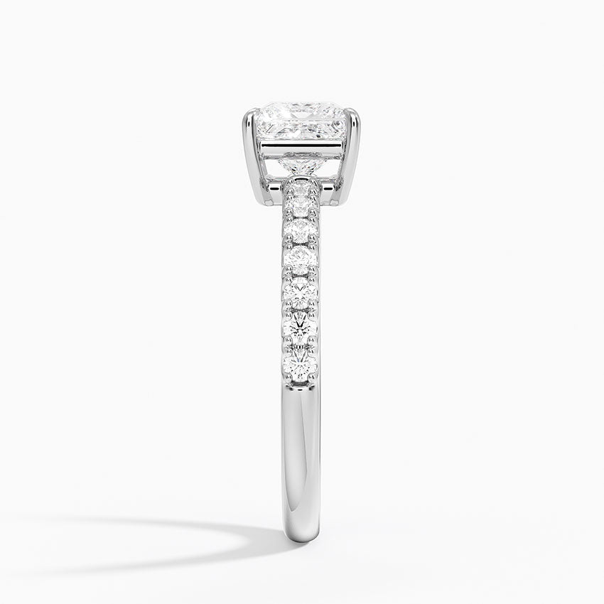 Dara Low-Profile Diamond Ring Platinum Princess Engagement Ring