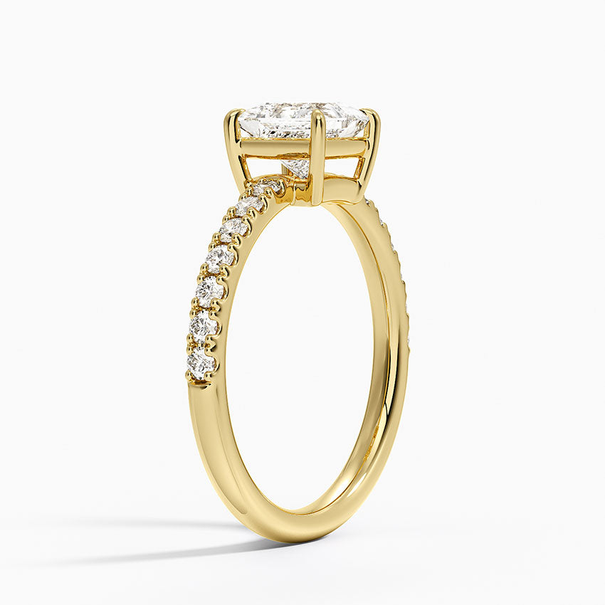 Dara Low-Profile Diamond Ring Yellow Gold 18k Princess Engagement Ring