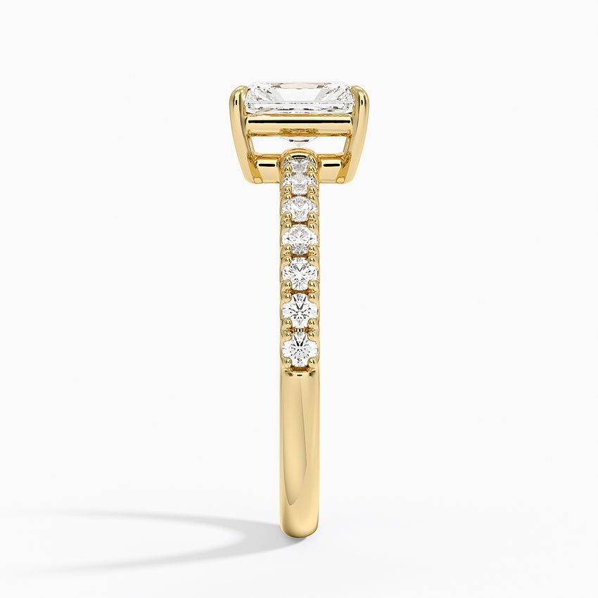Dara Low-Profile Diamond Ring Yellow Gold 18k Radiant Engagement Ring