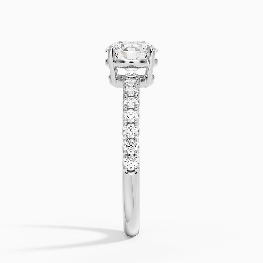Dara Low-Profile Diamond Ring Platinum Round Engagement Ring