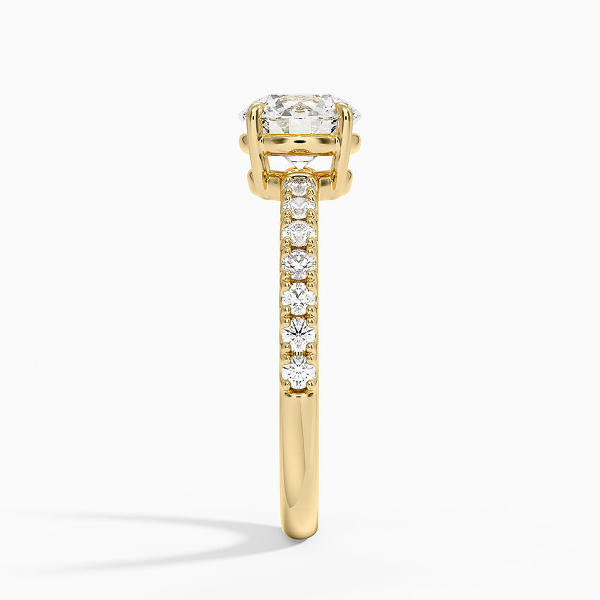 Dara Low-Profile Diamond Ring Yellow Gold 18k Round Engagement Ring