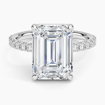 Dara Low-Profile Diamond Ring Platinum Emerald Engagement Ring