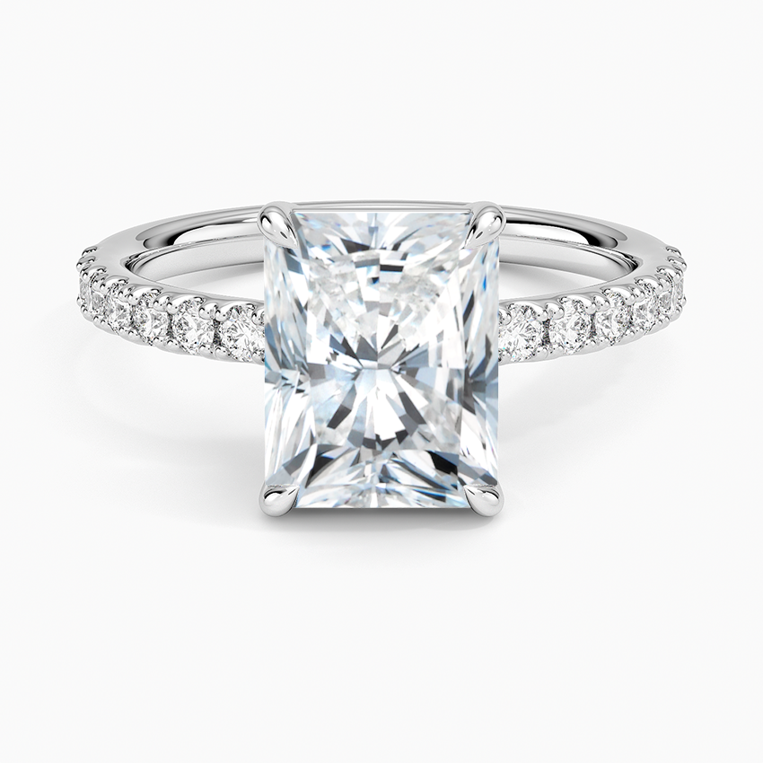 Dara Low-Profile Diamond Ring Platinum Radiant Engagement Ring