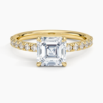 Dara Low-Profile Diamond Ring Yellow Gold 18k Asscher Engagement Ring
