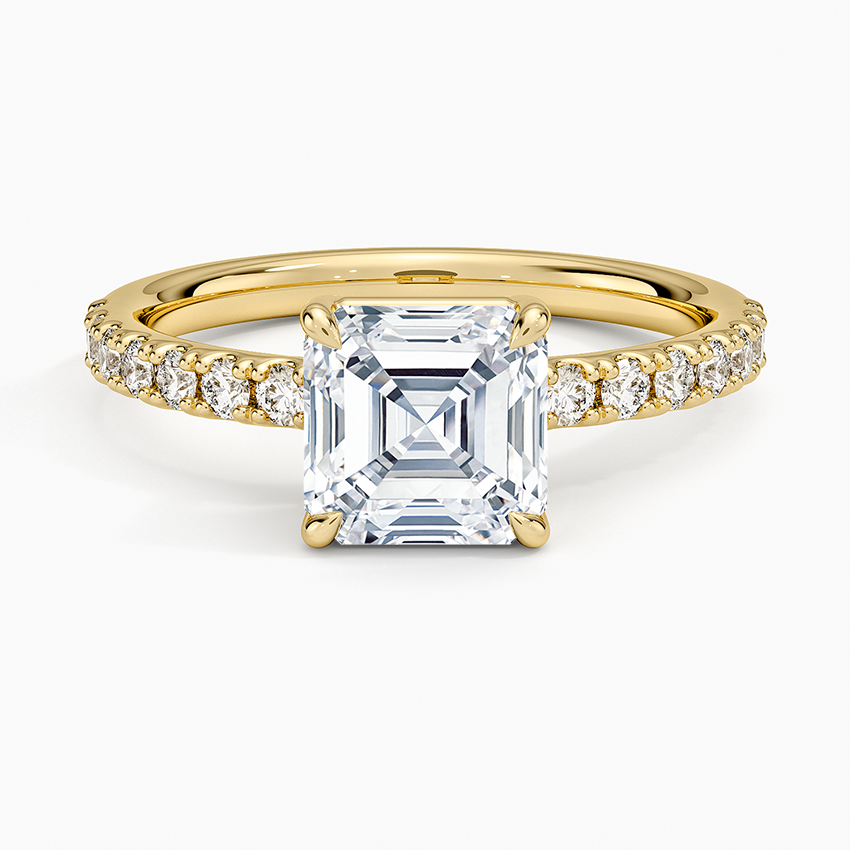 Dara Low-Profile Diamond Ring Yellow Gold 18k Asscher Engagement Ring