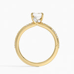 Camellia Hidden Accent 1.5mm Diamond Ring Yellow Gold 18k Asscher Engagement Ring