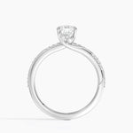 Camellia Hidden Accent 1.5mm Diamond Ring Platinum Cushion Engagement Ring