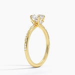 Camellia Hidden Accent 1.5mm Diamond Ring Yellow Gold 18k Cushion Engagement Ring