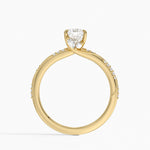 Camellia Hidden Accent 1.5mm Diamond Ring Yellow Gold 18k Cushion Engagement Ring