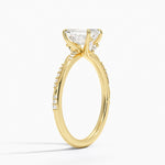 Camellia Hidden Accent 1.5mm Diamond Ring Yellow Gold 18k Emerald Engagement Ring