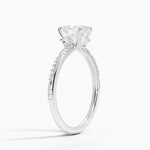 Camellia Hidden Accent 1.5mm Diamond Ring Platinum Oval Engagement Ring