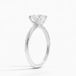 Camellia Hidden Accent 1.5mm Diamond Ring Platinum Princess Engagement Ring