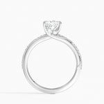 Camellia Hidden Accent 1.5mm Diamond Ring Platinum Princess Engagement Ring