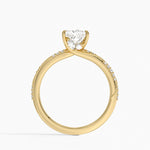 Camellia Hidden Accent 1.5mm Diamond Ring Yellow Gold 18k Princess Engagement Ring