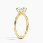 Camellia Hidden Accent 1.5mm Diamond Ring Yellow Gold 18k Radiant Engagement Ring